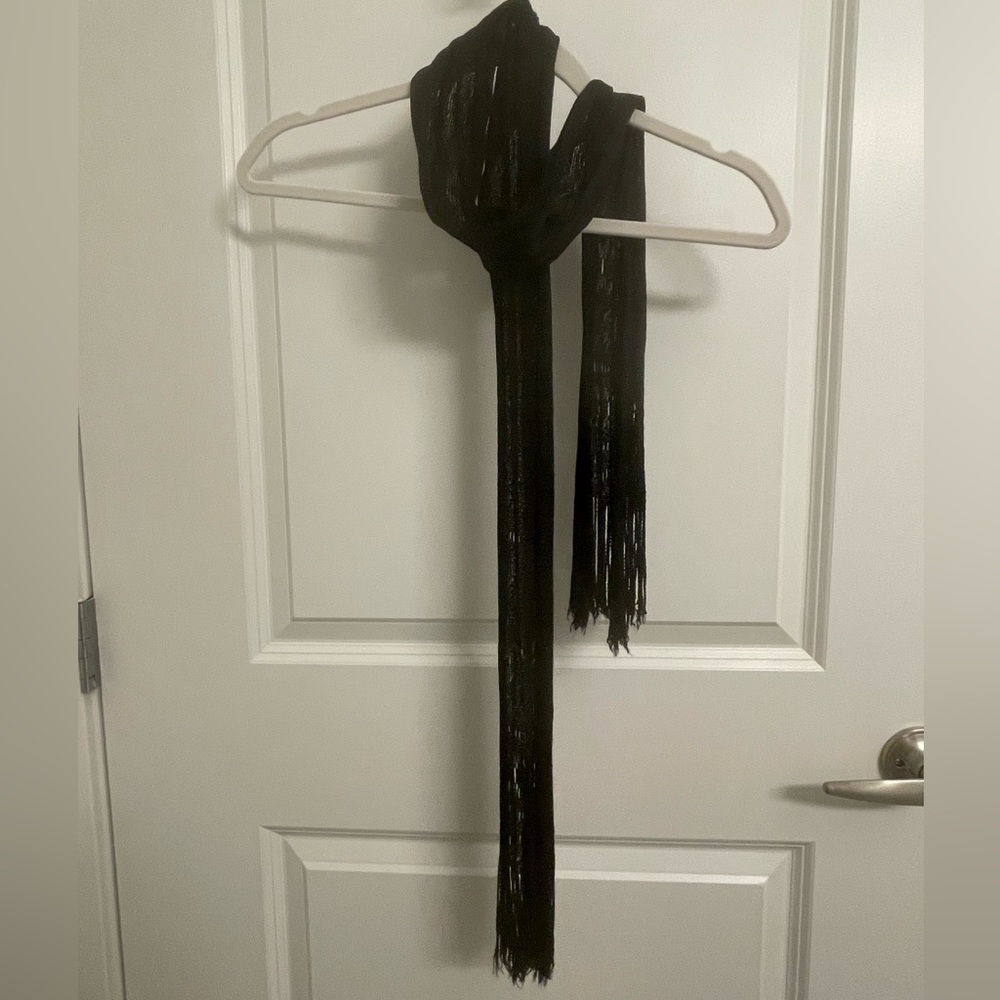 Black Crocheted Scarf